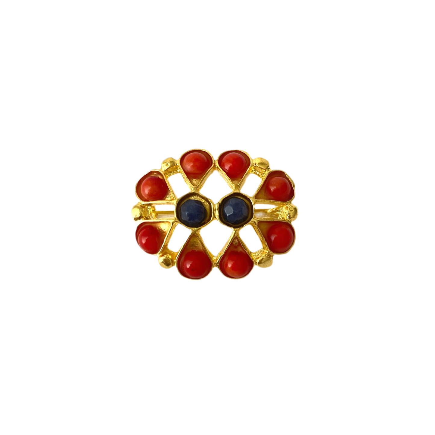 BROCHE MARIQUITA ROJO Y AZUL